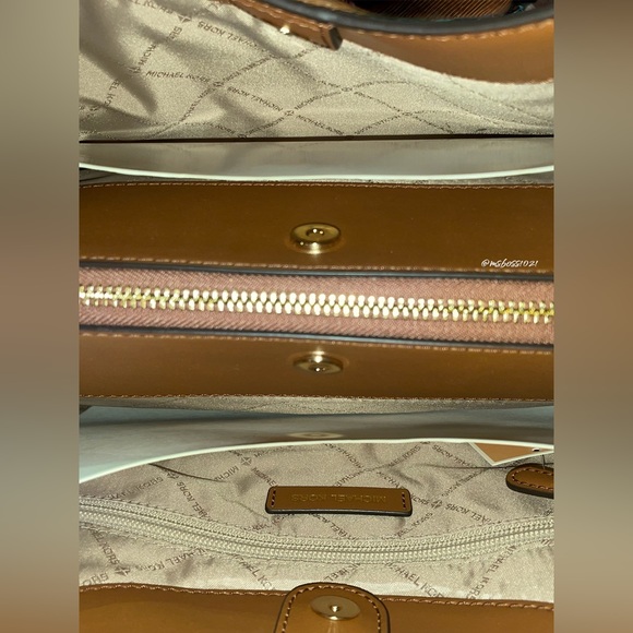 Michael Kors Kelsey Pebbled Leather Shoulder Bag in Luggage NWT - Picture 6 of 6